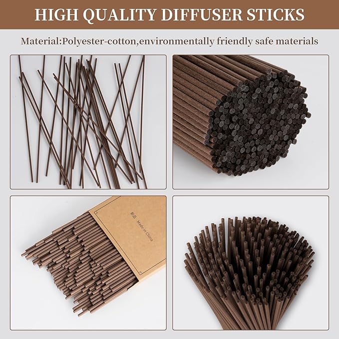 130pcs Reed Diffuser Sticks -10 Inch Essential Oil Aroma Diffuser Reeds Aroma Fragrance Refills(Brown10/25cm)