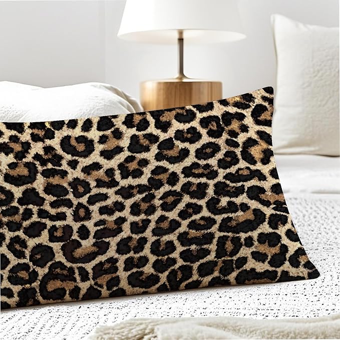 Leopard Print 20x54 Body Pillow Cover, Cheetah Print Room Decor, Trendy Girly Room Decor, Wildlife Animal Skin Theme Cheetah Decorative Long Body Pillow Cases for Bed Couch