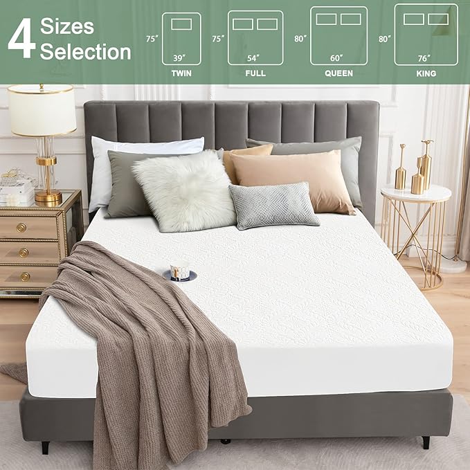 Sufdari Queen Waterproof Mattress Protector, Waterproof Mattress Cover,Breathable & Noiseless Mattress Pad, Waterproof Quilted Fitted Sheet Fits Up to 8-18" Deep Pocket