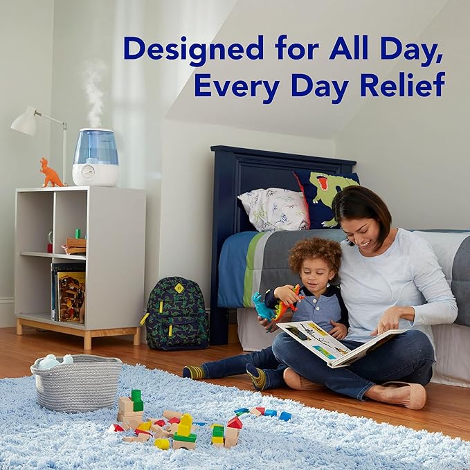 Vicks Filter-Free Ultrasonic Humidifier, Recommended by Pediatricians, 1.2 Gal Ultrasonic Cool Mist Humidifiers for Bedrooms & Kids Rooms, Works with Vicks VapoPads