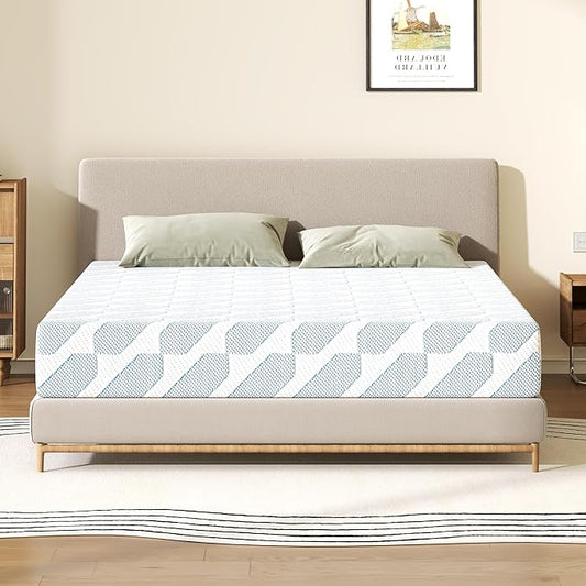 TFD Full Size Mattress,10 Inch Cooling Gel Memory Foam Mattress in a Box for Pressure Relief, No Fiberglass, Motion Isolation, Removable Washable Cover, Medium Firm, 75''L x 54''W