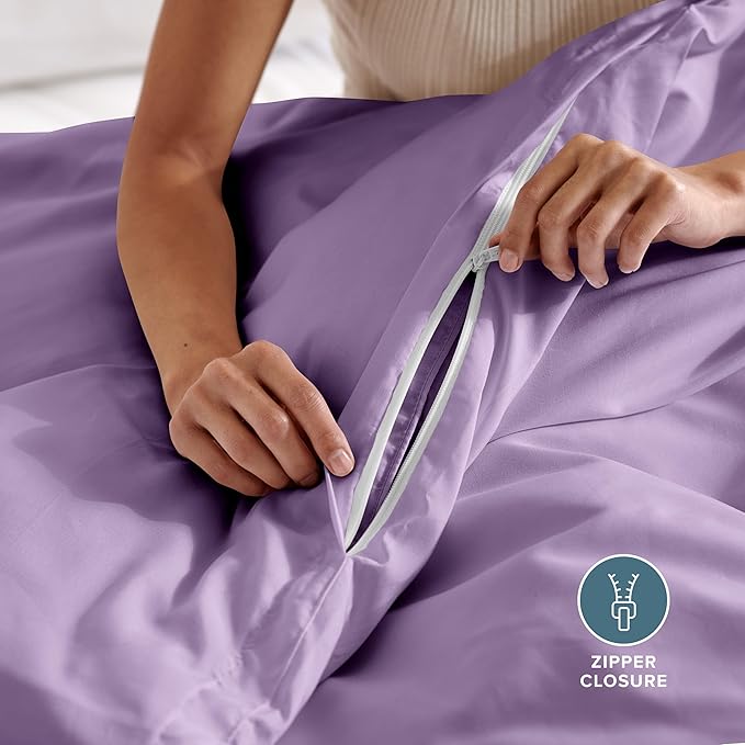 Bare Home Bedding Duvet Cover King Size - Premium 1800 Super Soft Collection - Lightweight, Cooling - Soft Breathable Bedding Duvet Cover (King, Lavender)