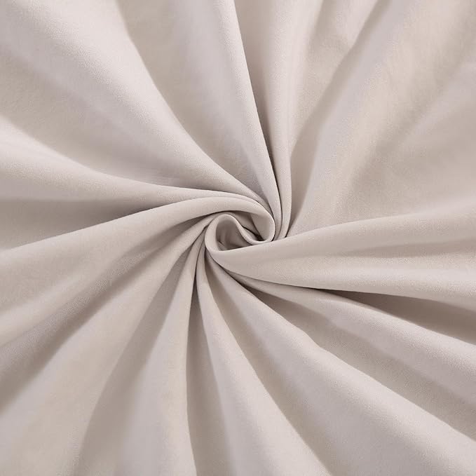 Beige Gray Pillow Shams Cute Ruffle Queen Pillowcases Solid Pillow Cover Set of 2 Shabby Chic Soft Light Gray Pillowcases 2 Pack (Queen (20''x30''), Beige Gray)