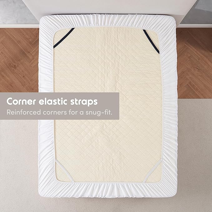 Nestl 2 Pack White Fitted Sheet Extra Deep Pocket, Hotel Luxury TwinFitted Sheet Only Easily Fits 18 to 24 Inch Mattress, Super Soft, Wrinkle-Free and Breathable with Corner Straps
