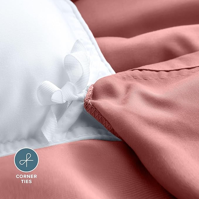 Bare Home Bedding Duvet Cover Extra Long Size - Premium 1800 Super Soft Collection - Lightweight, Cooling - Soft Breathable Bedding Duvet Cover (Twin/Twin XL, Dusty Rose)