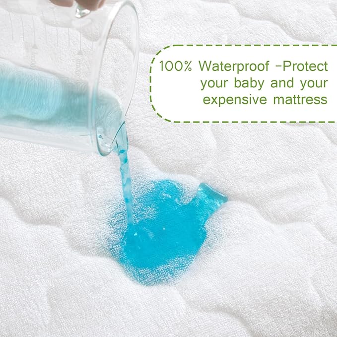 Waterproof Bassinet Mattress Protector Cover, Fits for AMKE, Baby Joy, Ezebaby, bonbay and Larex Baby Bassinet, 2 Pack, Skin Friendly and Breathable Bassinet Mattress Pad