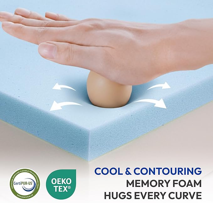 Gelsea 6 Inch Full Size Mattress, Firm Gel Memory Foam Full Mattress in a Box, Firm Back Support for Pressure Relief & Spinal Alignment, CertiPUR-US Certified, Fiberglass-Free