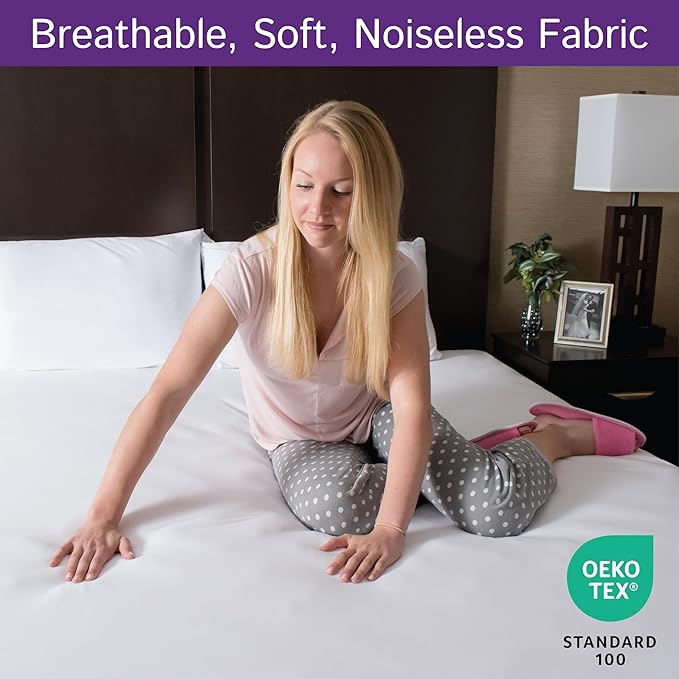 Full Extra Long (XL) Waterproof Mattress Protector - Fitted Sheet Style - Hypoallergenic Premium Quality Cover Protects Against Dust, Allergens