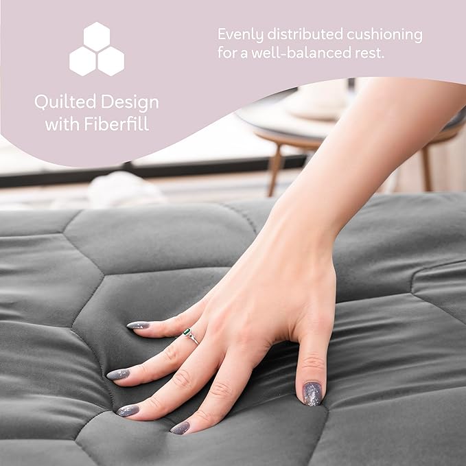 Hearth & Harbor Full Size Quilted Fitted Mattress Pad Cover, 100% Waterproof Mattress Protectors, Deep Pocket Fitted Mattress Cover 8" - 21" (54" x 75", Gray)