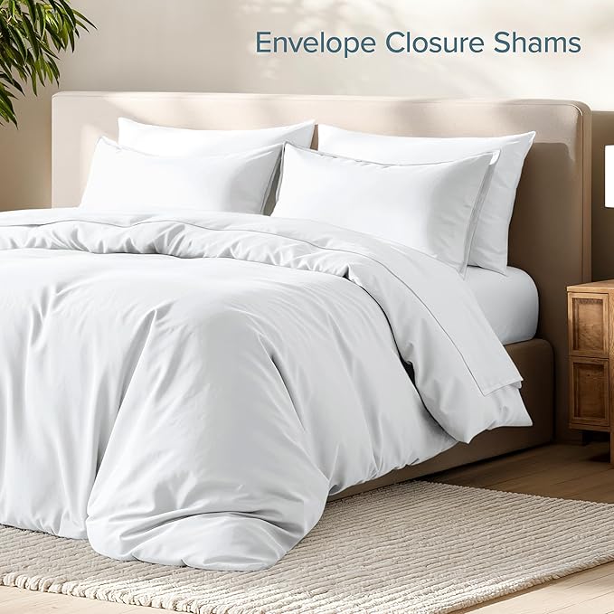 Bare Home Bedding Duvet Cover Full Size - Premium 1800 Super Soft Collection - Lightweight, Cooling Duvet Cover - Soft Breathable Bedding (Full, White)