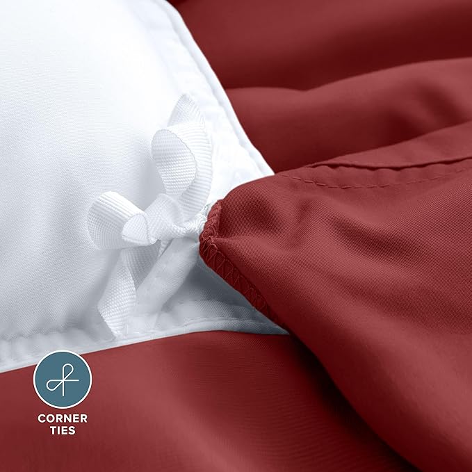 Bare Home Bedding Duvet Cover King Size - Premium 1800 Super Soft Collection - Lightweight, Cooling - Soft Breathable Bedding Duvet Cover (King, Rosewood)