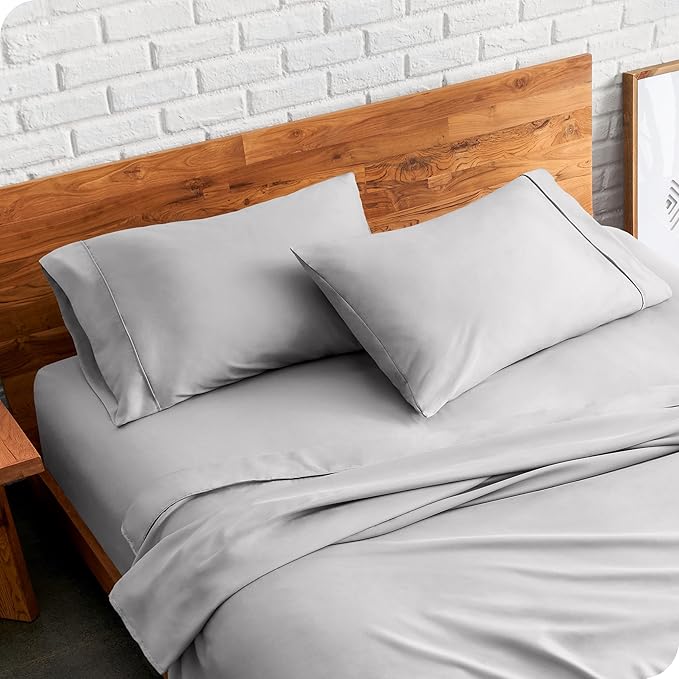 Bare Home Microfiber Pillow Cases - Standard/Queen Size Set of 2 - Cooling Pillowcases - Double Brushed - Light Grey Pillowcases 2 Pack - Easy Care (Standard Pillowcase Set of 2, Light Grey)