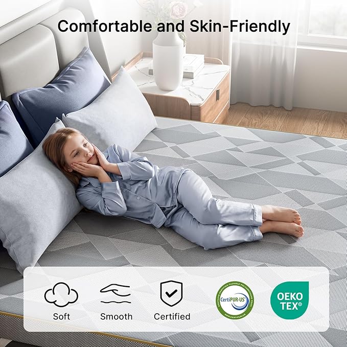 PERLECARE Firm Mattress Topper King, 3" Hard Mattress Topper for Pressure Relief, Mattress Pad with Cooling Bamboo Cover, High Density Memory Foam, Removable & Washable