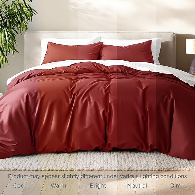 Bare Home Bedding Duvet Cover King Size - Premium 1800 Super Soft Collection - Lightweight, Cooling - Soft Breathable Bedding Duvet Cover (King, Rosewood)