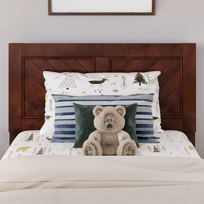AFI, Canyon Twin Solid Wood Rustic Farmhouse Headboard, Walnut