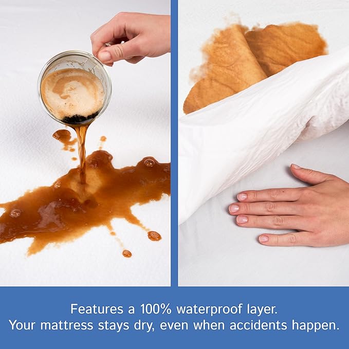 RV Short Queen Mattress Protector (8” to 11” Depth) - Waterproof Zippered Encasement 60" W x 75”L Premium Quality Hypoallergenic Bed Cover Protects Against Bedbugs Dust