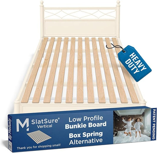 Meliusly SlatSure Queen Size Bunkie Board – Heavy Duty Vertical Bed Slats & Foldable Wooden Support Board for Sagging Mattress or Platform Bed Frame, Box Spring Alternative and Replacement