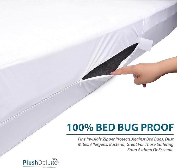 Twin-XL 39X80 Size Mattress Encasement - Zippered Waterproof, Bedbug Proof, College Dorm Size, 6-Sided Protection - Hypoallergenic Cotton Terry Fabric 12-15" Depth