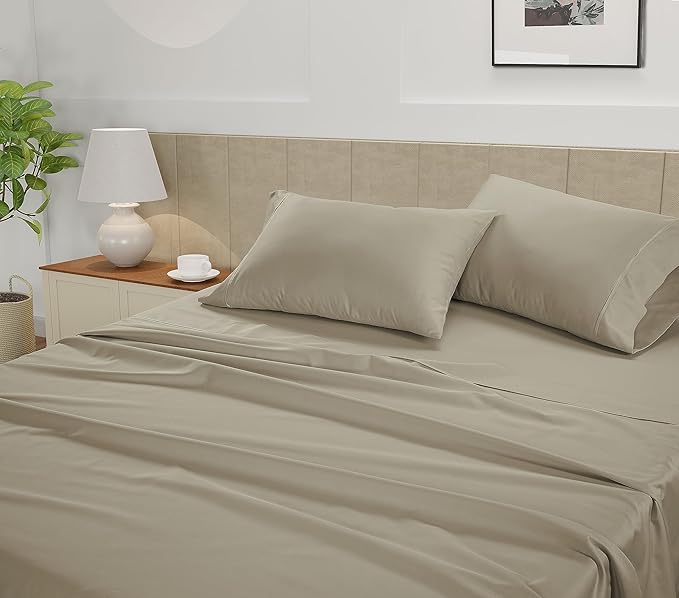 LANE LINEN Split King Sheets Set for Adjustable Beds - 5 PCs, 450 Thread Count Split King Sheets Set - Sateen King Split Sheets for Adjustable Bed - Split Top King Sheet Set for Beds - Linen