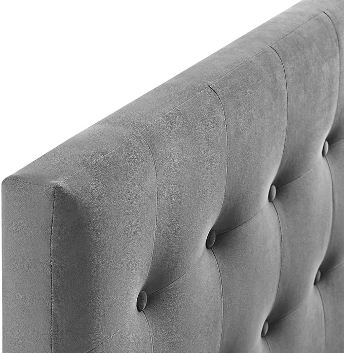 Modway Emily King Biscuit Tufted Performance Velvet Headboard, Gray