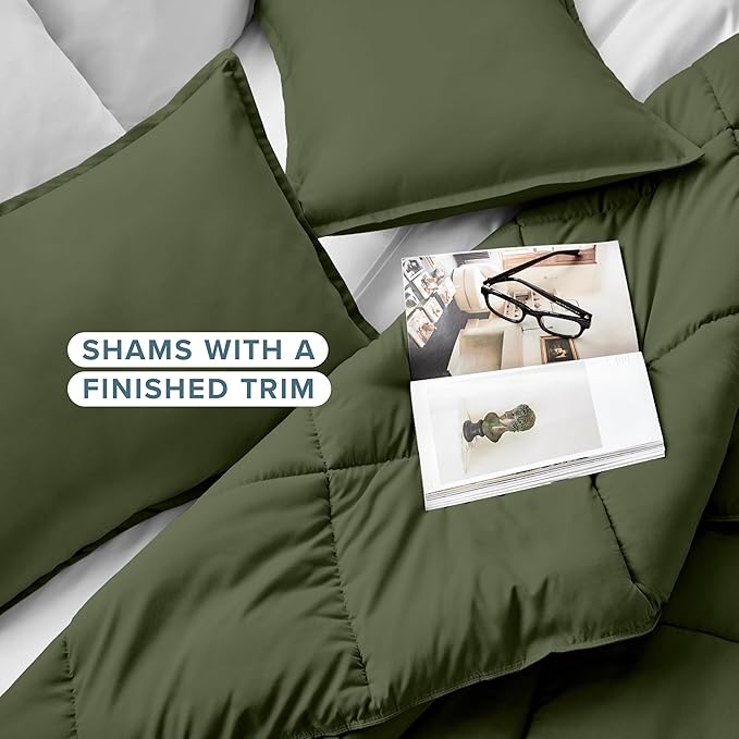 Bare Home Comforter Set - California King Size - Ultra-Soft - Goose Down Alternative - Premium 1800 Series - All Season Warmth (California King, Cypress)