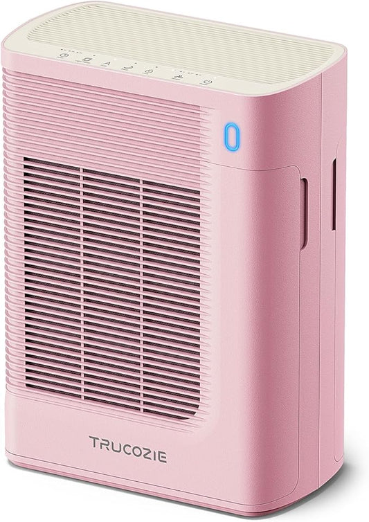 T356 New Pink Air Purifier for Home Large Room Bedroom Up to 1937 Ft² in 1 Hr With Double-sided Air Inlet, Air Quality and Light Sensors, HEPA Sleep Mode for Allergies, Dust, Smoke, Pet Hair