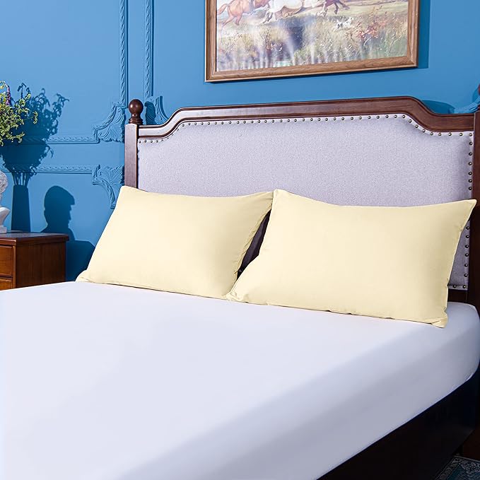 NTBAY Queen Pillowcase Set - 4 Pack Brushed Microfiber 20x30 Pillowcases - Soft, Wrinkle-Free, Fade-Resistant, Stain-Resistant, Ivory Pillowcases with Envelope Closure - 20x30 Inches, Ivory