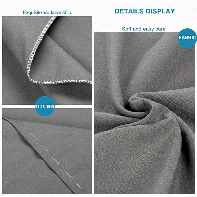FLXXIE King Pillow Cases Set of 2, Soft Microfiber Pillow Covers with Envelope Closure, Wrinkle, Fade and Stain Resistant Pillowcases, 20x36, Dark Grey