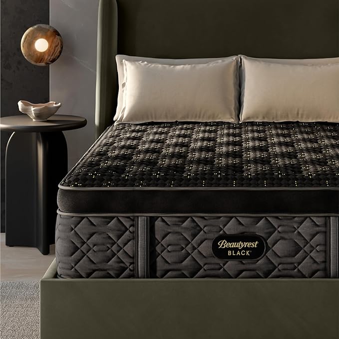 Beautyrest Black Series Four 17.25" Plush Summit Pillow Top Full Mattress - Breathable, Cooling, and Supportive - CertiPUR-US Certified, 100-Night Sleep Trial, and 10-Year Limited Warranty