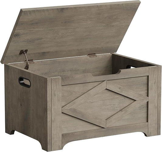 GarveeHome 23.6 in Storage Chest, Wooden Storage Bench with Safety Hinge, Easy Assembly, Large Shoe Bench for Entryway, Living Room, Bedroom