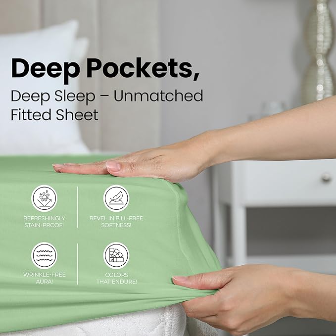 Utopia Bedding Full Fitted Sheet - Bottom Sheet - Deep Pocket - Soft Microfiber -Shrinkage and Fade Resistant-Easy Care -1 Fitted Sheet Only (Sage)