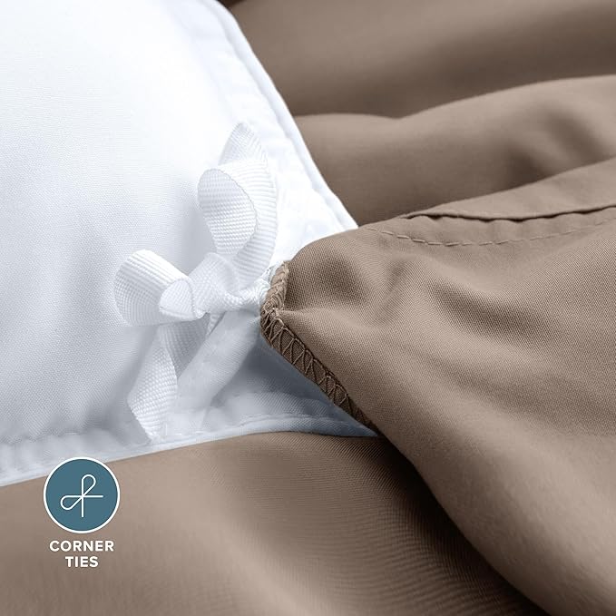 Bare Home Bedding Duvet Cover King Size - Premium 1800 Super Soft Collection - Lightweight, Cooling - Soft Breathable Bedding Duvet Cover (King, Taupe)