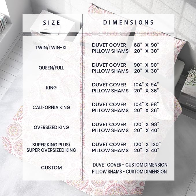 Kotton Culture 3 Pc California King Size Duvet Cover Set -100% Egyptian Cotton 600 Thread Count Ultra Soft Premium Durable Comforter Cover Zipper Closure & Corner Ties (Mandala,104"x98")