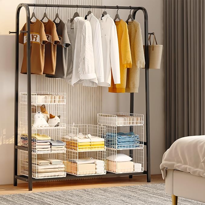 Cidaziya Closet Organizers and Storage Shelves for Clothes, Collapsible Stackable Storage Bins Organizer Baskets Containers Drawers for Truck Camper Closet RV Closets Pantries Cupboard Wardrobe