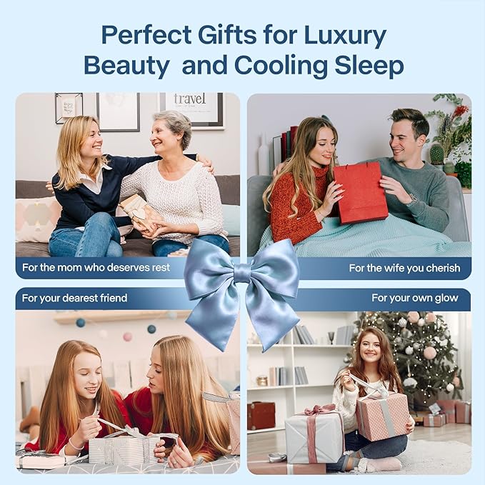 Premium Cooling Pillowcases Queen Size Set of 2 for Hot Sleeper & Night Sweats Beauty Sleep Reduces Wrinkles & Frizz Softer Than Silk Pillow Cover Oeko-TEX Certified Dark Gray Breathable