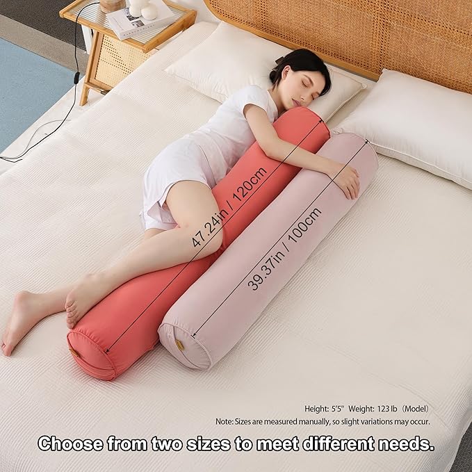 Body Pillow for Adults,Long Round Pillow,Big Cylindrical Pillow,Large Full Bolster Pillows for Side Sleepers (Purple, 39.37"*7.87")