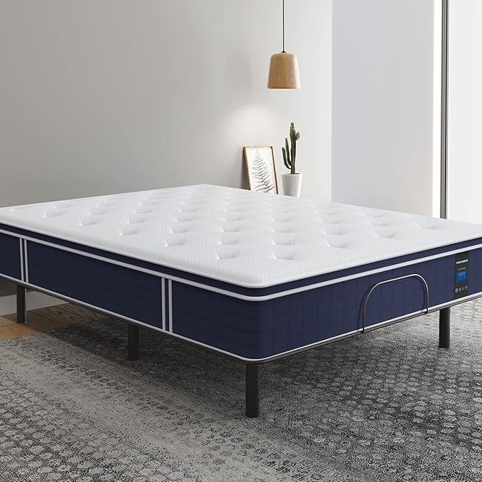 Coolvie 12 Inch Hybrid Twin XL Mattress -Firm Feel -Support Foam with Strong Pocket Springs - Extra Lumbar&Shoulder Support for Back&Stomach Sleepers, Memory Foam for Pressure Relief,XL Long Size
