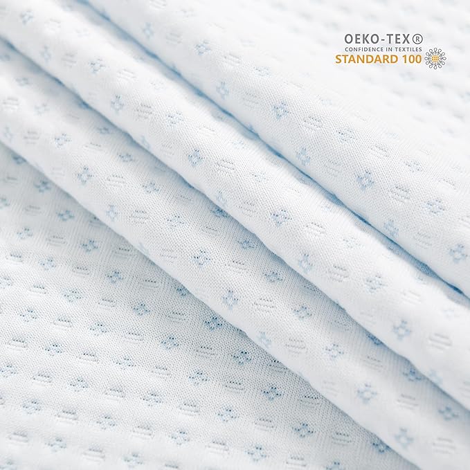 Subrtex Mattress Topper Cover (Only Cover) Mattress Protector Bedding Rayon Made from Bamboo Removable Mattress Encasement Mattress Cover with Zipper (2 Inch, White, Twin)
