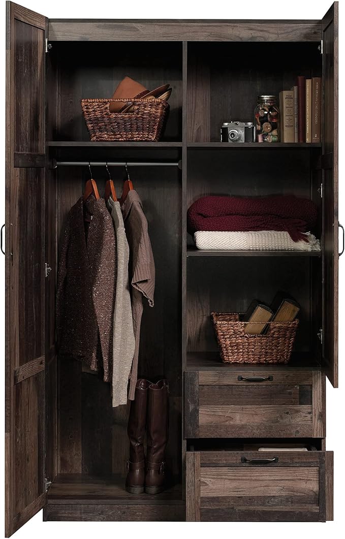 Sauder Miscellaneous Storage Wardrobe/Storage Cabinet/Pantry Cabinet, Reclaimed Pine Finish