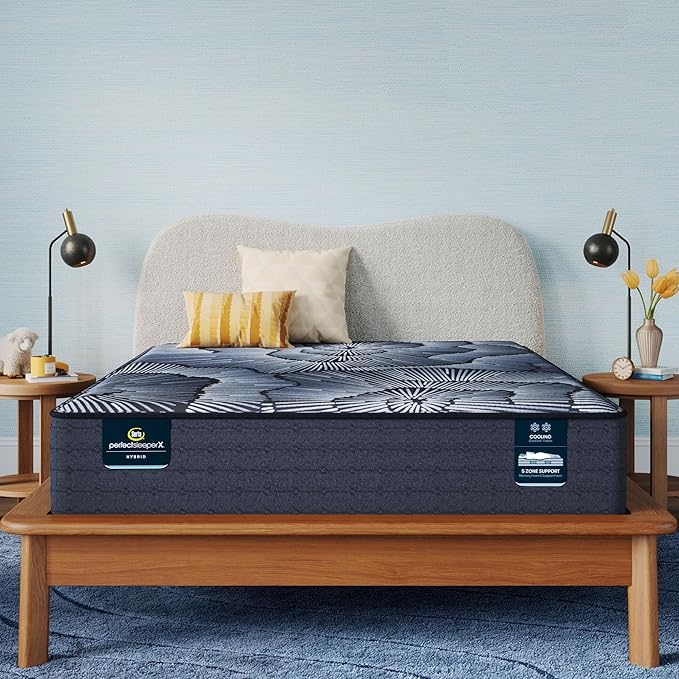 Serta Perfect Sleeper X - Aspen 12.5" Firm Cal King Hybrid Mattress - 5 Support Zones and Cooling Tech for a Restorative Sleep - 100 Night Trial, CertiPUR-US Certified