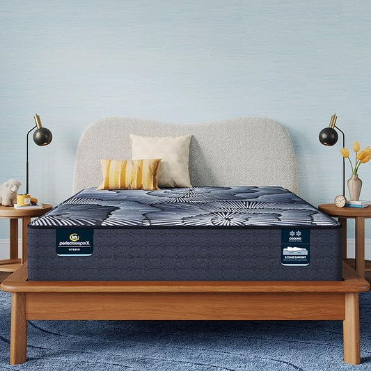 Serta Perfect Sleeper X - Aspen 12.5" Firm Cal King Hybrid Mattress - 5 Support Zones and Cooling Tech for a Restorative Sleep - 100 Night Trial, CertiPUR-US Certified