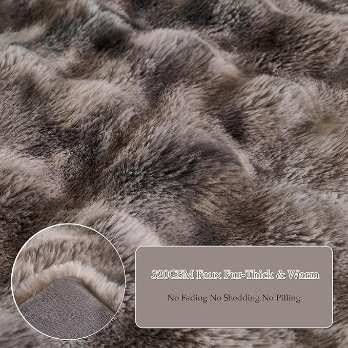Luxury Shaggy Faux Fur Body Pillow,Fluffy Bed Pillow with Zipper Closure,Soft Decorative Plush Full Long Pillows,Fuzzy Hug Pillow for Living Room Side Sleeper & Pregnancy 20"x54" Tie-dye Gray