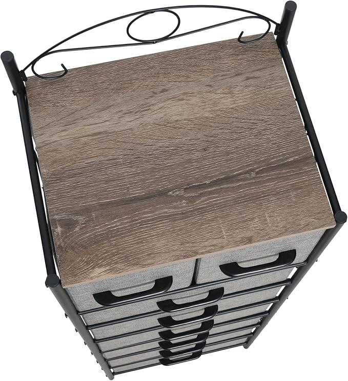 Household Essentials Ashwood & Iron Eight-Drawer Dresser Tower