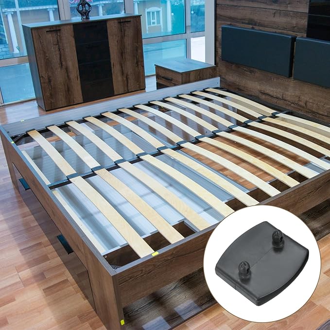 uxcell 12 Pcs 55mm x 9mm Plastic Bed Slat Center Caps, Bed Slat Cover Replacement Holders Furniture Accessories Support for Holding Securing Wooden Base, Gray