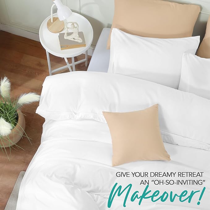 Utopia Bedding Duvet Cover Set with Pillowcases - 3 Pieces Bedding Duvet Cover with Zipper Closure - 1 Duvet Cover with 2 Pillowcases - Soft Brushed Microfiber (Full, White)