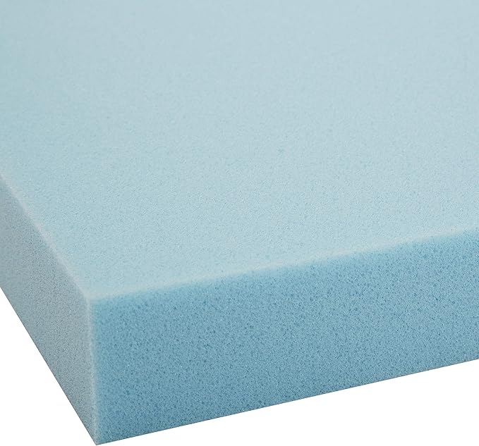 Amazon Basics Queen Cooling Gel-Infused Memory Foam Mattress Topper for Better Sleep, CertiPUR-US Certified, 2 inches, Blue