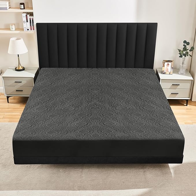 Sufdari Twin Waterproof Mattress Protector, Waterproof Mattress Cover,Breathable & Noiseless Mattress Pad, Waterproof Quilted Fitted Sheet Fits Up to 8-18" Deep Pocket