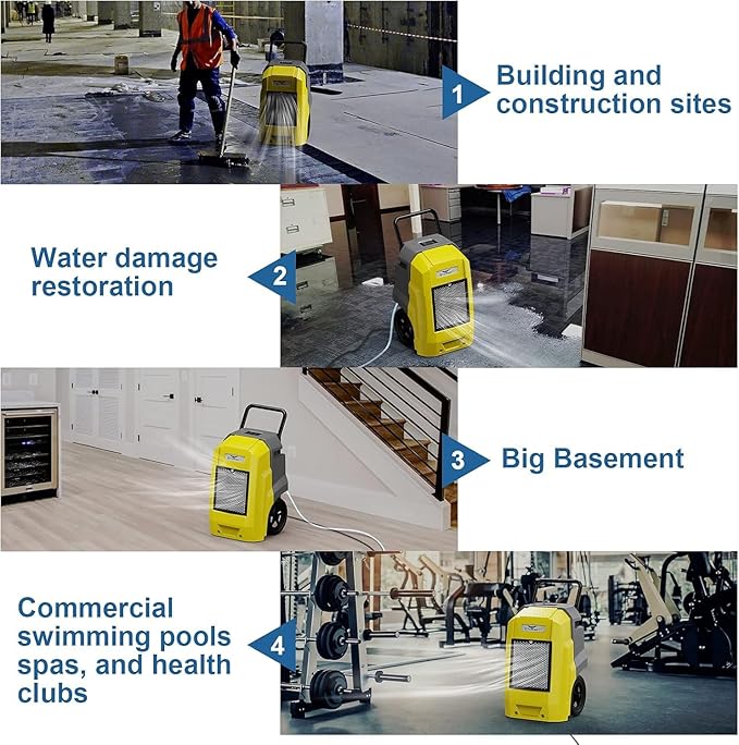 ALORAIR 180 Pints LGR Industrial Dehumidifier with Pump and Drain Hose, Portable Commercial Dehumidifier with Wheels for Home, Basements, Garages, and Job Sites, 6-Year Warranty