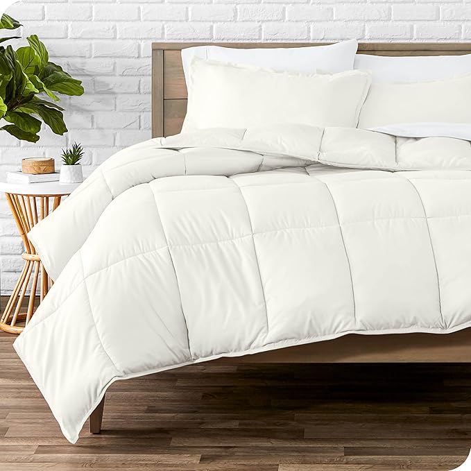 Bare Home Comforter Set - California King Size - Ultra-Soft - Goose Down Alternative - Premium 1800 Series - All Season Warmth (California King, Cream)