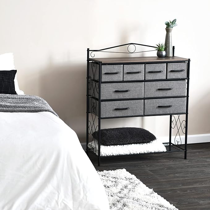 Household Essentials Ashwood Iron Sideboard with Victorian Drawer Detailing
